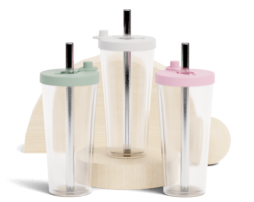 Reusable Boba Cup for Regular Size Bubble Tea (16 Oz), Angled Straws, Leak  Proof Design, Double Wall Insulated Bubble Tea Cup