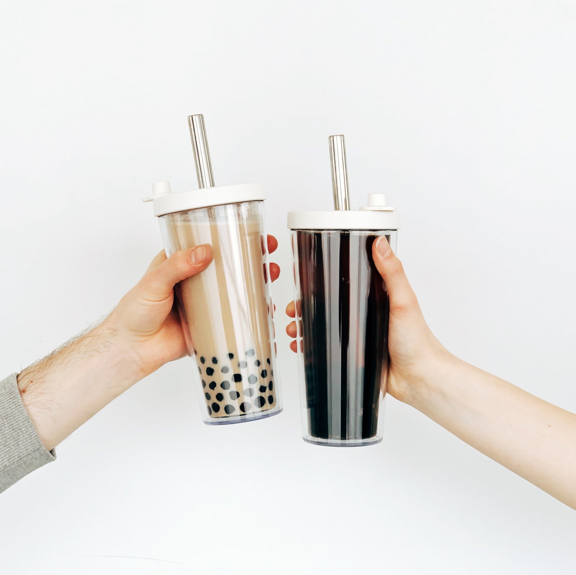 Reusable Bubble Tea Cup With Bevel Cut Stainless Steel Straw / -   Denmark