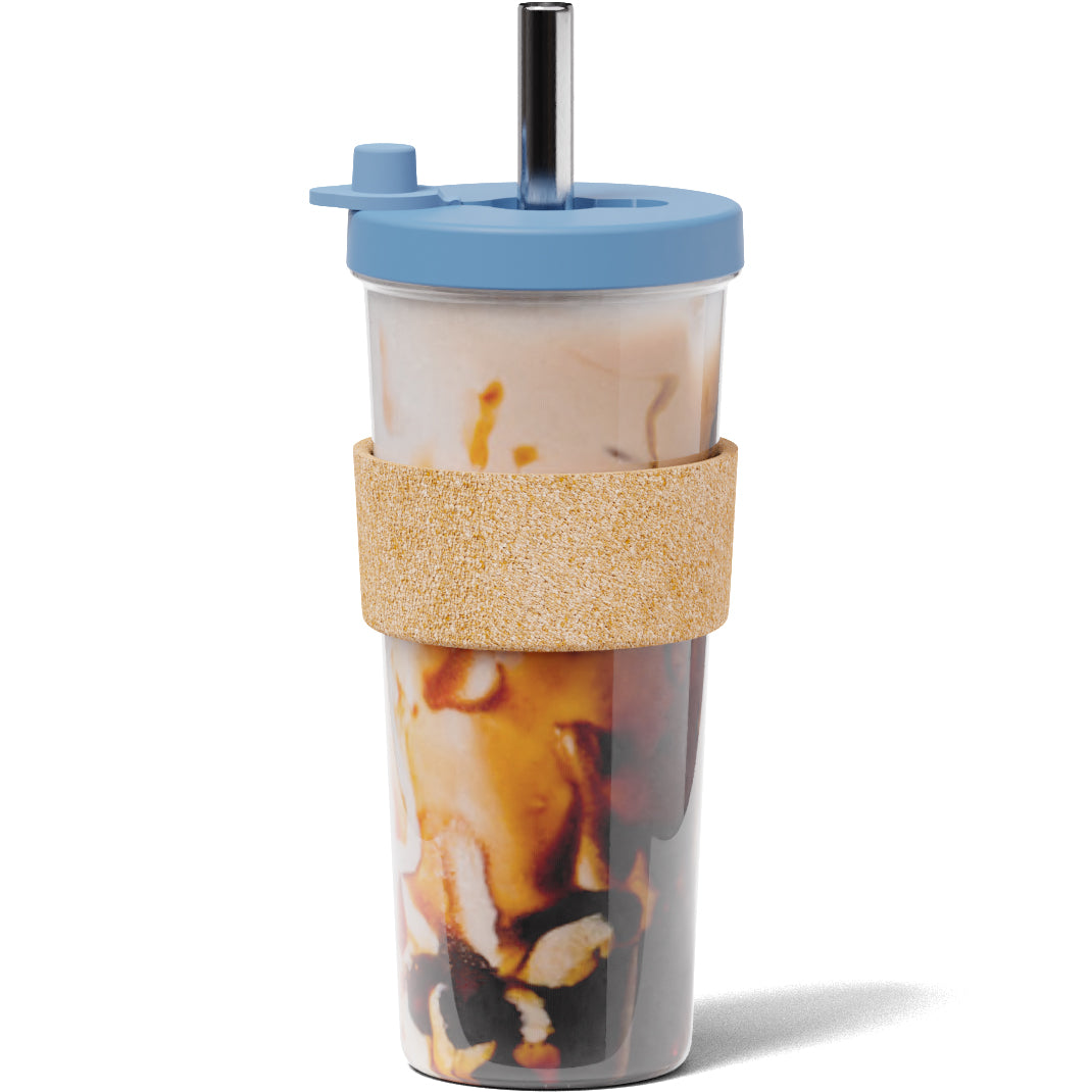 BobaGO Reusable Boba Cup with Straw, Bubble Tea Cup with Recipe
